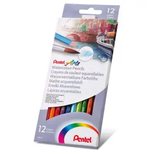 Kredki PENTEL ołówkowe 12 kolorów akwarelowe-303995
