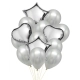 Zestaw balonów PARTY GO, 25-45cm, 14 szt., srebrne