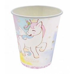 Kubek papierowy PARTY GO Unicorn, 7,5/9cm, 6 szt., mix kolorów