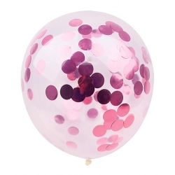 Zestaw balonów z konfetti PARTY GO, 30cm, 6 szt., różowe