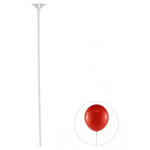 Patyczki do balonów z koszyczkami PARTY GO, 40 cm, 10 szt., białe