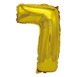 Balon foliowy PARTY GO, cyfra 7, 80cm, złoty