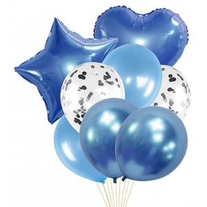 Zestaw balonów PARTY GO, 45cm, 8 szt., niebieskie