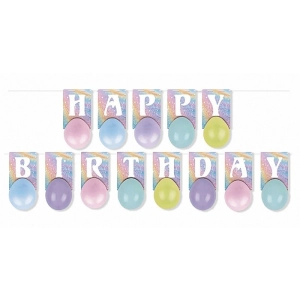 Girlanda PARTY GO Happy Birthday, 3m, mix kolorów