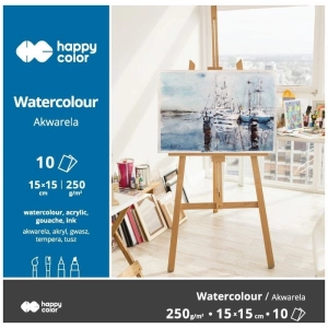 Blok do akwareli HAPPY COLOR 15x15cm 10 arkuszy 250g.