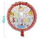 Balon PARTY GO Happy Birthday, animal, 45cm, 1 szt., mix kolorów