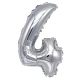Balon foliowy PARTY GO, cyfra 4, 80cm, srebrny