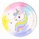 Talerz papierowy PARTY GO Unicorn, 18cm, 8 szt., mix kolorów