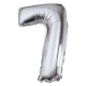 Balon foliowy PARTY GO, cyfra 7, 80cm, srebrny