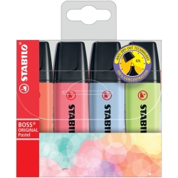 Zakreslacz STABILO BOSS pastel etui 4szt  nowe kolory 704-3