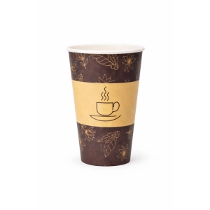Kubek papierowy LOVE NATURE 420ml. op.50 - brązowy