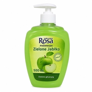 Mydło w płynie ROSA 500 ml. z dozownikiem - zielone jabłko