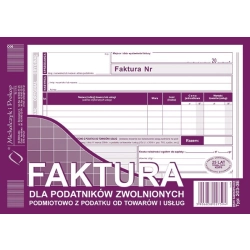 Druk MiP faktura dla podatników zwolnionych z VAT A5 1+1k 203-3E