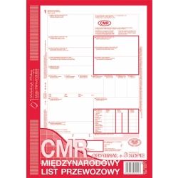 Druk MiP CMR międzynarodowy list przewozowy A4 80 kartek 1+3 800-1