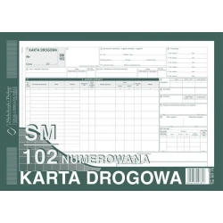 Druk MiP karta drogowa A4 SM102 numerowana samochód ciężarowy 801-1 SM102