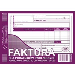 Druk MiP faktura dla podatników zwolnionych z VAT A5 1+1k 203-3E