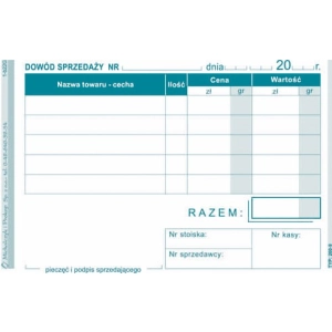 Druk MiP dowód sprzedaży A7 80 kartek 260-9-309548