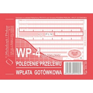Druk MiP polecenie przelewu 1+3 A6 80 kartek 445-5M