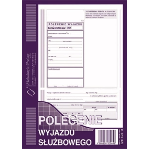 Druk MiP polecenie wyjazdu służbowego A5 40 kartek 505-3