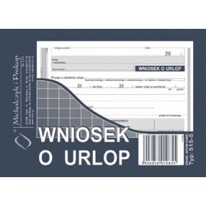 Druk MiP wniosek o urlop A6 40 kartek 515-5