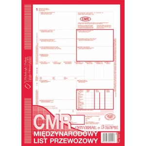 Druk MiP CMR międzynarodowy list przewozowy A4 80 kartek 1+3 800-1