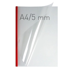 Termookładki OPUS miękkie O.THERMOTOP Double Clear - 297 x 210 mm (A4 pionowa) - czerwony - 5 mm - 50 sztuk