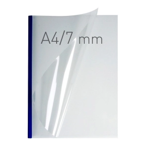 Termookładki OPUS miękkie O.THERMOTOP Double Clear - 297 x 210 mm (A4 pionowa) - granatowy - 7 mm - 40 sztuk