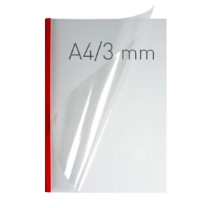 Termookładki OPUS miękkie O.THERMOTOP Double Clear - 297 x 210 mm (A4 pionowa) - czerwony - 15 mm - 30 sztuk-310478