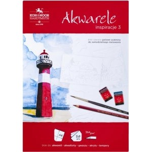 Blok do akwareli KOH-I-NOOR Inspiracje 3 A4 320g. 20 kartek