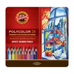 Kredki KOH-I-NOOR 24 kolory Polycolor pudełko metalowe