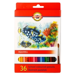 Kredki KOH-I-NOOR akwarelowe 36 kolorów szkolne 3719/K