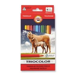 Kredki KOH-I-NOOR 24 kolory Tricolor grube 9 mm 3144