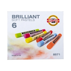Kredki KOH-I-NOOR pastele suche miękkie 6 kolorów - fluo