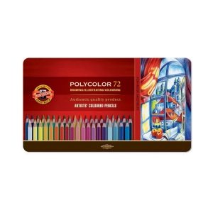 Kredki KOH-I-NOOR 72 kolory Polycolor pudełko metalowe