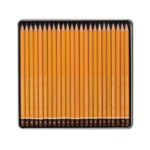 Ołówek drewniany KOH-I-NOOR 1504/24 op.24 8B-10H - zestaw w metalowym pudełku-313172