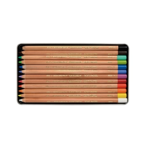 Kredki KOH-I-NOOR pastele suche w drewnie Gioconda pudełko metalowe 12 kolorów-313186