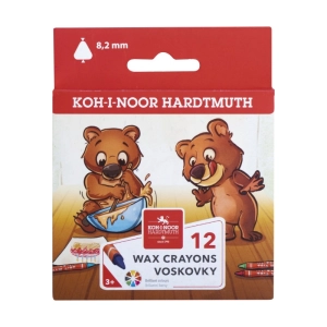 Kredki KOH-I-NOOR Trio Wax 12 kolorów