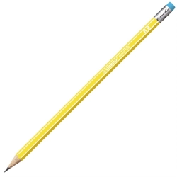 Ołówek drewniany STABILO z gumką HB - yellow
