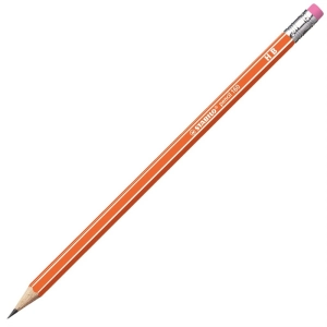 Ołówek drewniany STABILO z gumką HB - orange