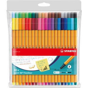 Cienkopisy STABILO Point 88 etui z zawieszką 40 szt