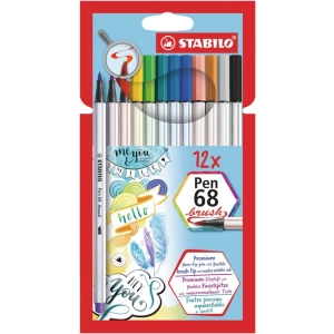 Flamastry STABILO Pen 68 Brush etui kartonowe 12 szt