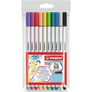 Flamastry STABILO Pen 68  BRUSH etui 10szt. 56810-11