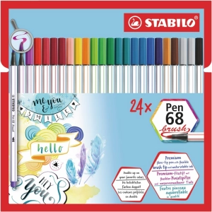Flamastry STABILO Pen 68 Brush etui kartonowe 24 szt