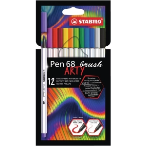 Flamastry STABILO Pen 68 Brush etui kartonowe 12 szt. ARTY