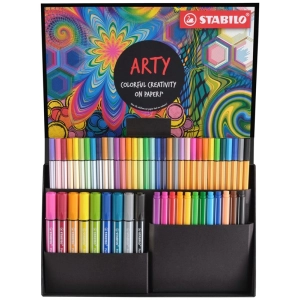 Zestaw Cienkopis STABILO Point 88/Flamaster Pen 68/Flamaster Pen 68 Brush/Flamaster Pen 68 MAX/Cienkopis PointMax - pudełko kartonowe z zawieszką 55 s
