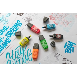 Zakreślacze STABILO BOSS MINI by Snooze One etui 3 szt. (żółty, niebieski, zielony)-316766