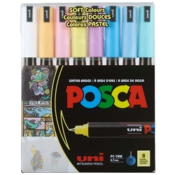 Marker UNI POSCA PC-1MR Soft Colors zestaw 8 szt