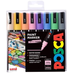 Marker UNI POSCA PC-5M kpl. 8 kolorów pastel Soft