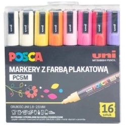 Marker UNI POSCA PC-5M kpl. 16 kolorów