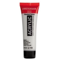 Farba akrylowa AMSTERDAM Standard MAŁA TUBKA 20 ml nr 104 - Zinc White